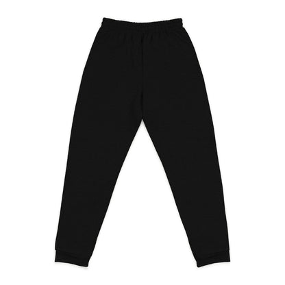 Back view of the Black Colorado Mountain Embroidered Joggers, showing the plain back and cuffed ankles.